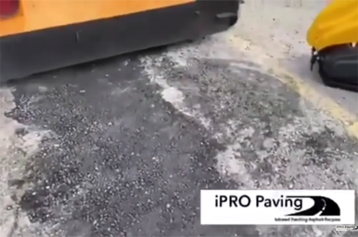 Road damage repair with asphalt