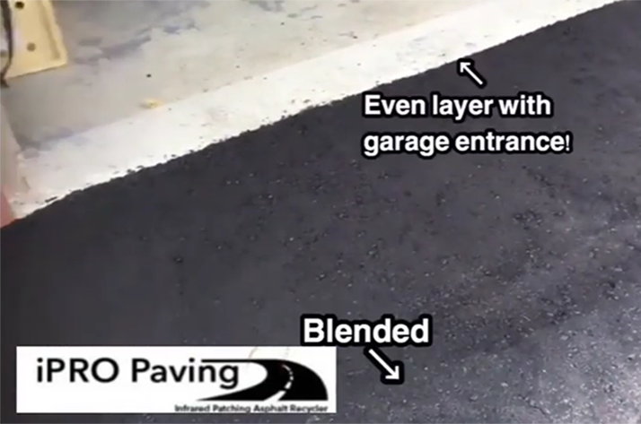 even layer with garage entrance asphalt blanded